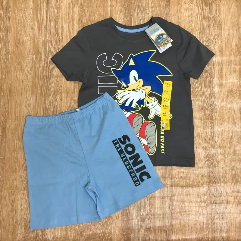 Pijama de Sonic color gris oscuro y azul 