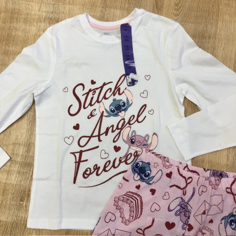 Pijama de Stitch y Ángel con lazos y cartas