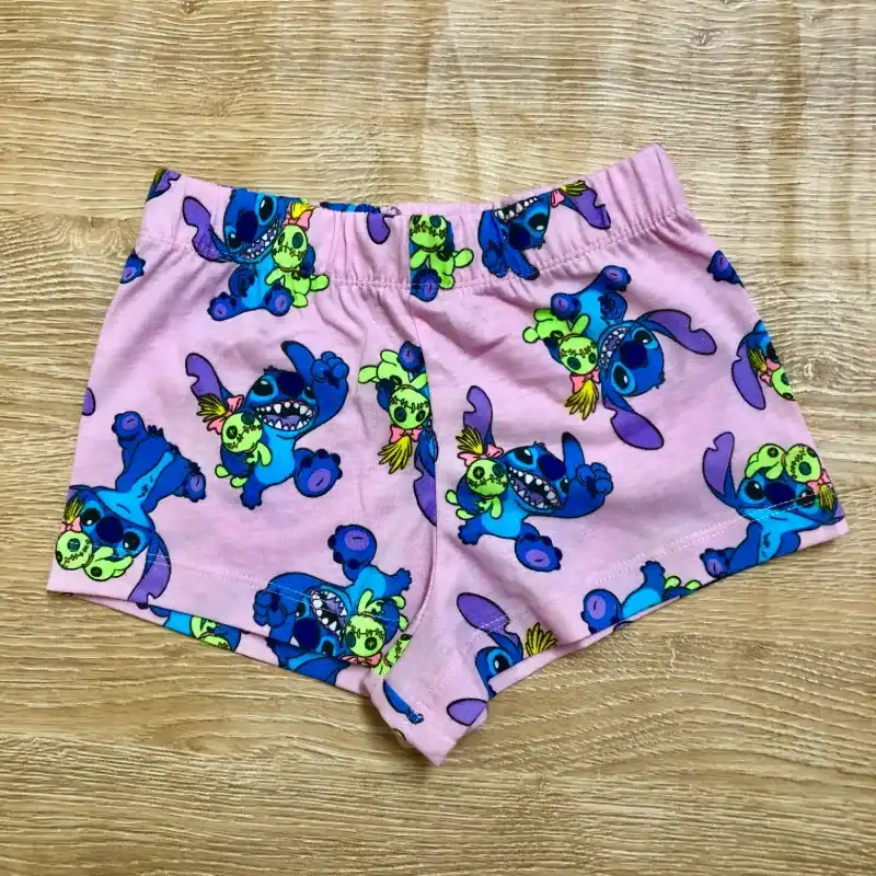 Pijama de Stitch y Scrump color rosado