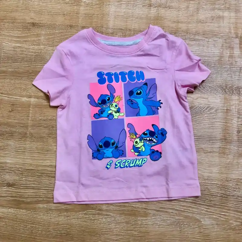 Pijama de Stitch y Scrump color rosado
