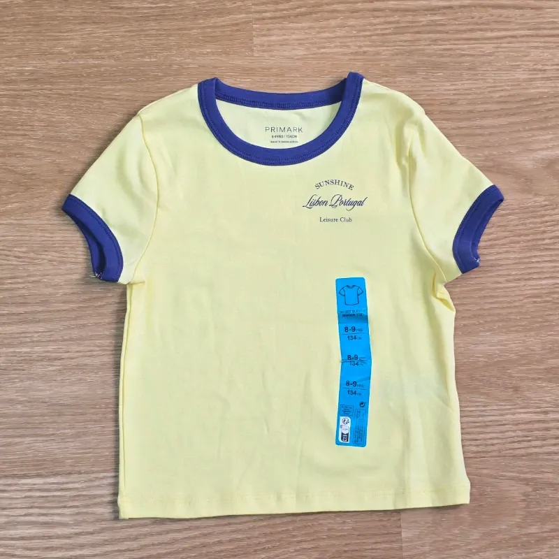 Pulover amarillo con bordes azules SUNSHINE