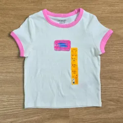 Pulover blanco con bordes rosado Sardine