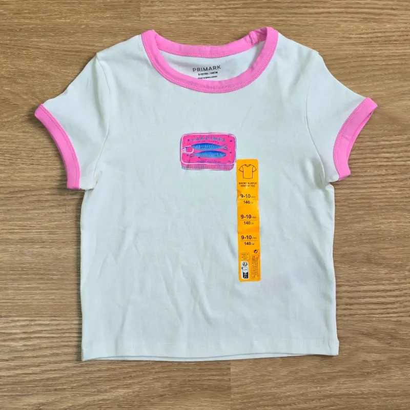 Pulover blanco con bordes rosado Sardine