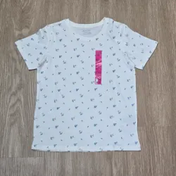 Pulover blanco con detalles de Flores en azul