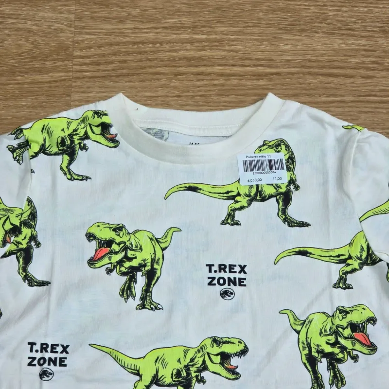 Pulover blanco dinosaurios