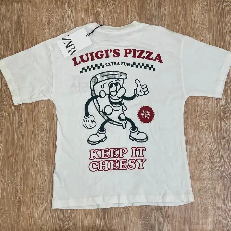 Pulóver blanco "Luigi's Pizza"
