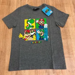 Pulóver color gris con Super Mario 