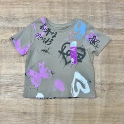 Pulóver con graffiti color marrón 