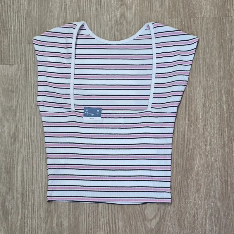 Pulover De rayas Rosadas Escotado en la Espalda