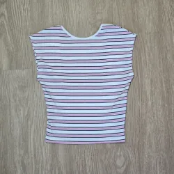 Pulover De rayas Rosadas Escotado en la Espalda