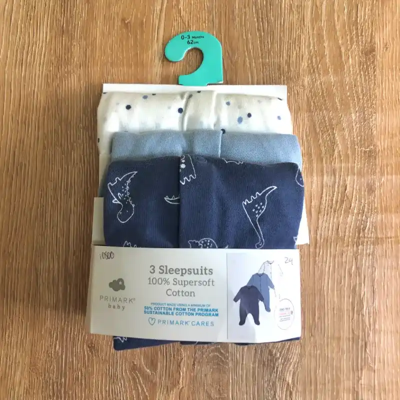 Pack de 3 bodys de dormir color azul 