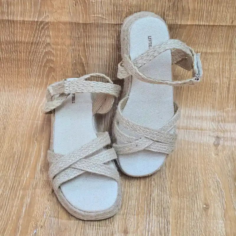 Sandalias Plataforma Beige Yute