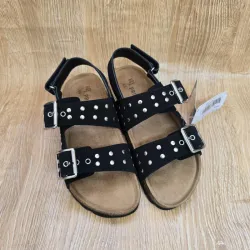 Sandalias Prácticas Negras con Tachuelas