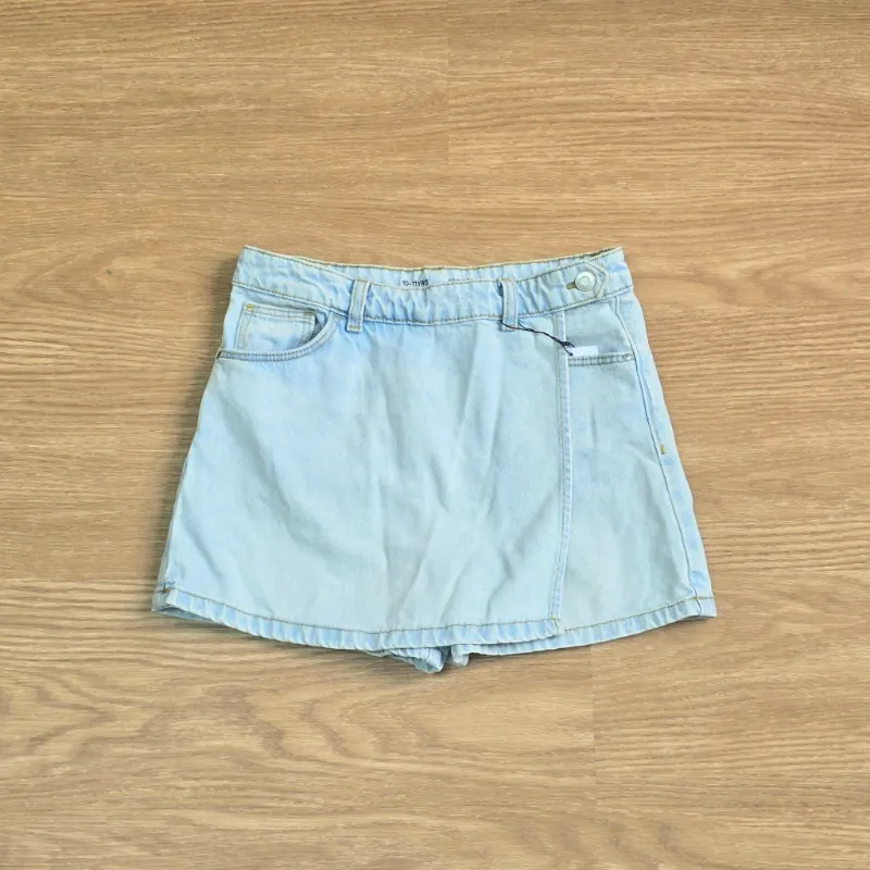 Saya short de mezclilla clara