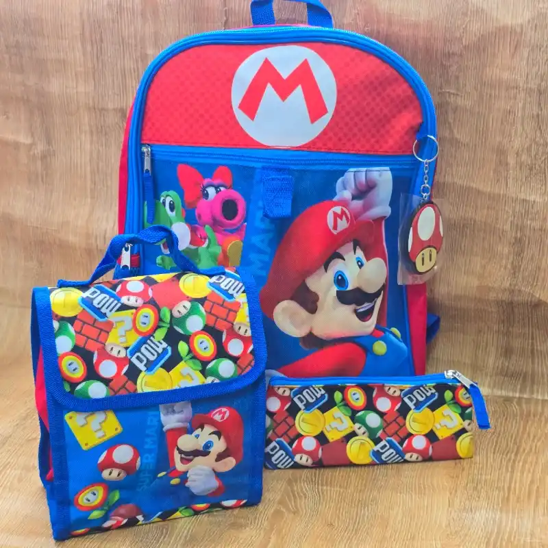 Set 5 Mochila Super Mario