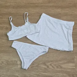 Set de 3 Piezas de Traje de Baño color blanco