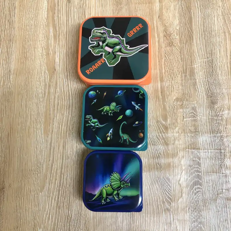 Set de 3 pozuelos con dinosaurios