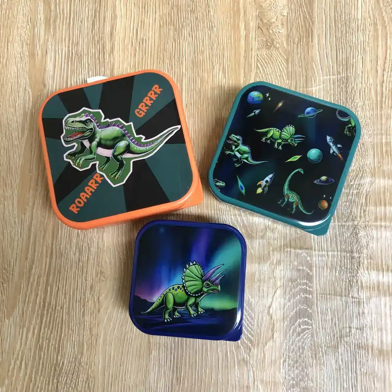 Set de 3 pozuelos con dinosaurios