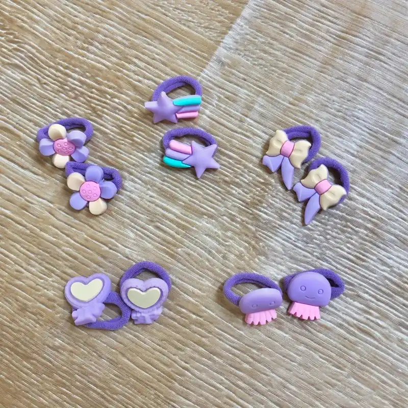 Set de 5 pares de felpas color violeta 