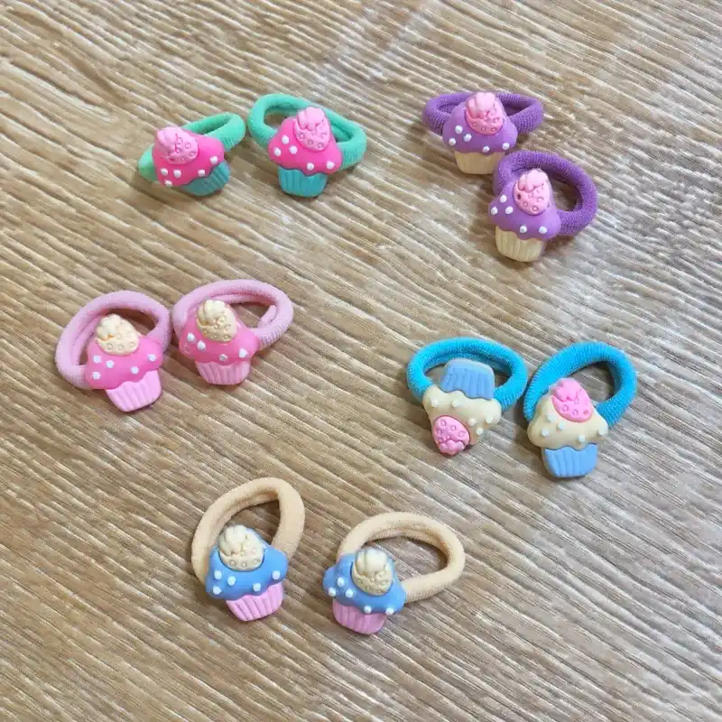 Set de 5 pares de felpas con cupcakes 