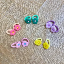 Set de 5 pares de felpas con flores 