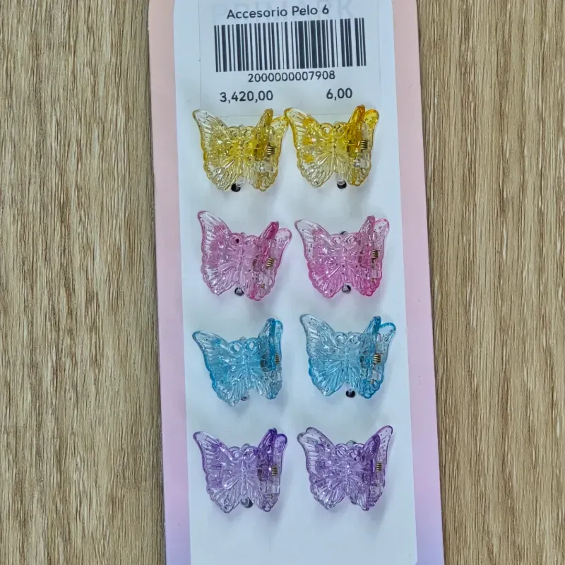 Set de 8 Pinzas para el Cabello Pequeñas en forma de Mariposa