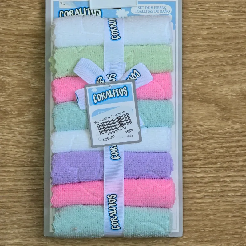 Set de 8 Toallitas de baño