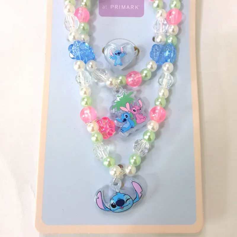 Set de anillo, pulsera y collar de Stitch 