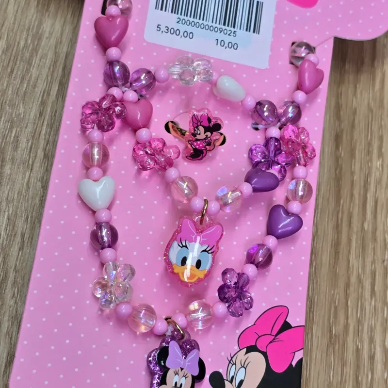 Set de Bisuteria de Minnie de Collar, Pulsera y Anillo