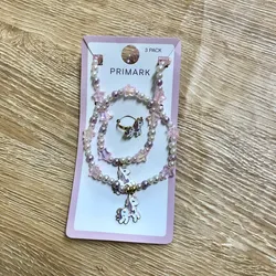 Set de collar, pulsera y anillo con unicornio 