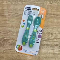 Set de cuchara y tenedor color verde