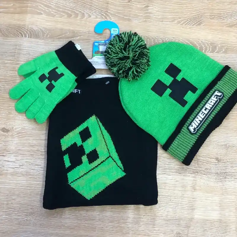 Set de gorro, guantes y bufanda de Minecraft 