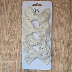 Set de lazos bordados tonos nude