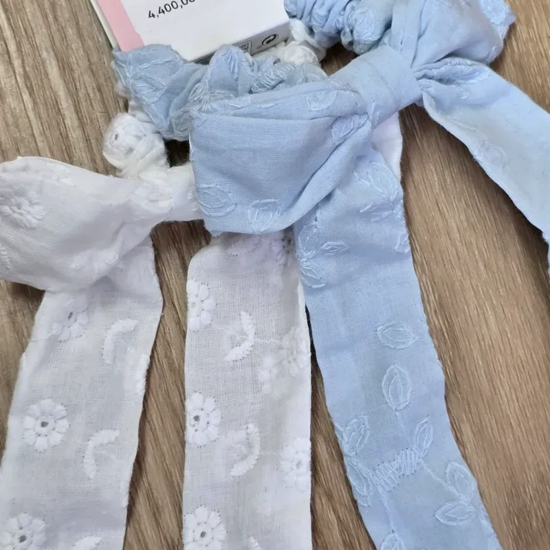 Set de Lazos Largos elegantes Azul y Blanco