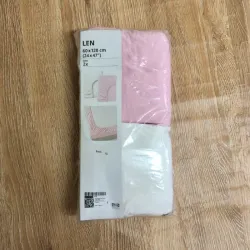 Set de sábanas color blanco y rosado 