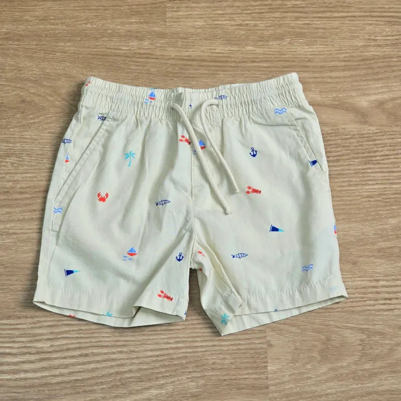 Short beige estampado Barcos
