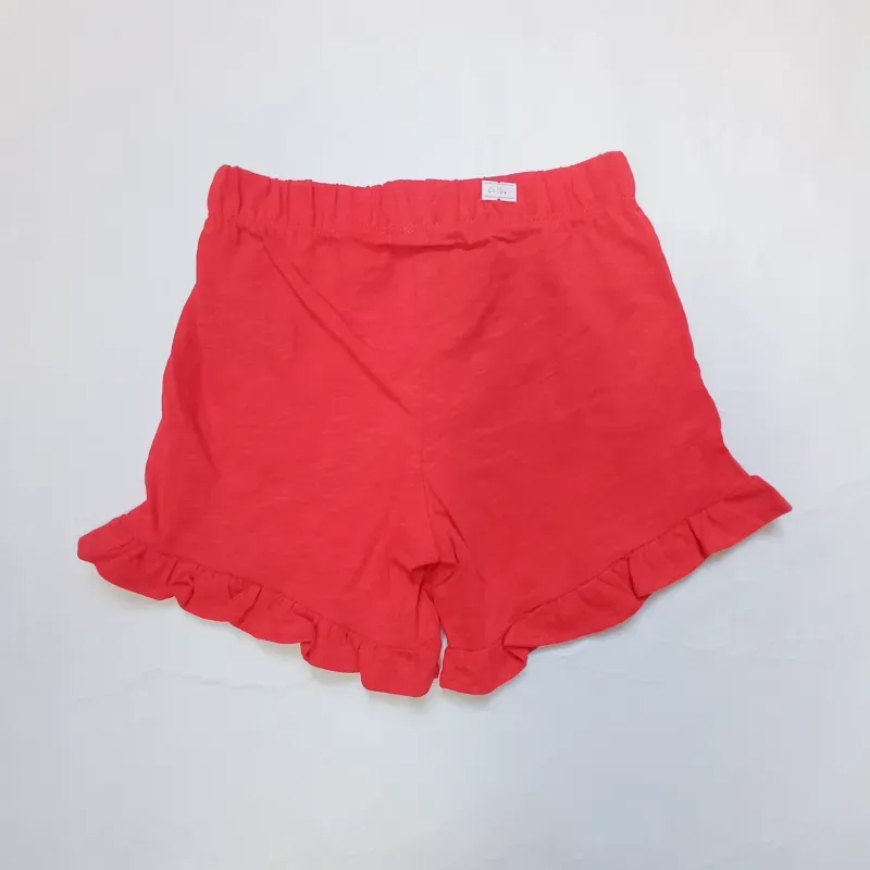 Short color rojo con vuelos 
