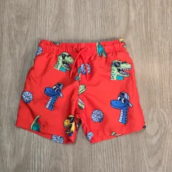 Short color rojo de dinosaurios