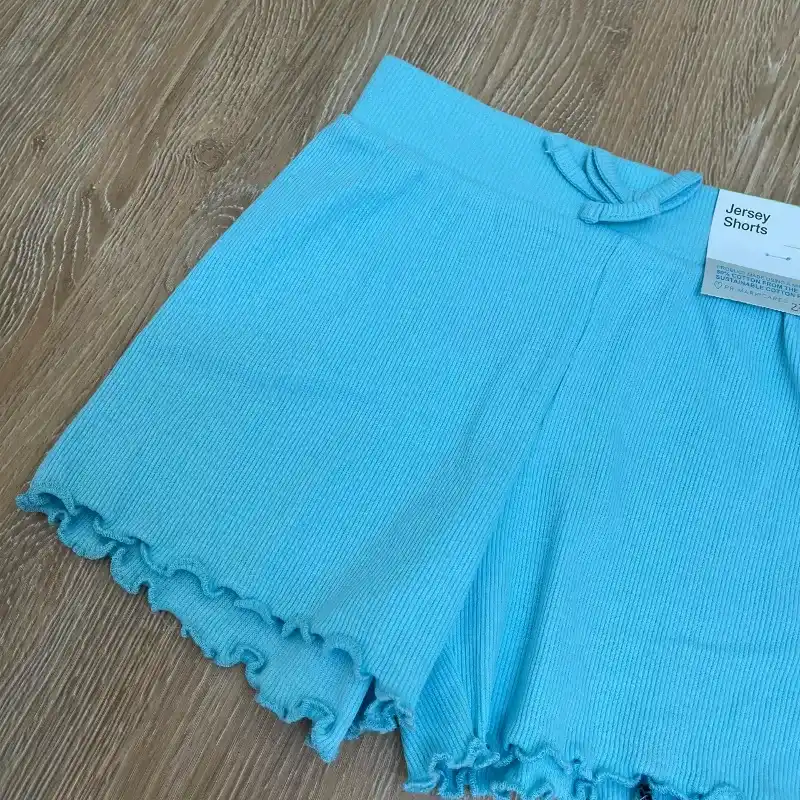 Short de canalé color azul 