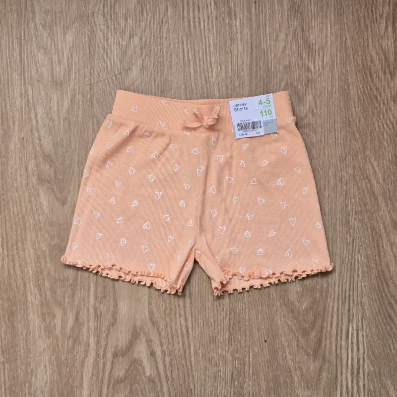 Short de Canalé color naranja con corazones