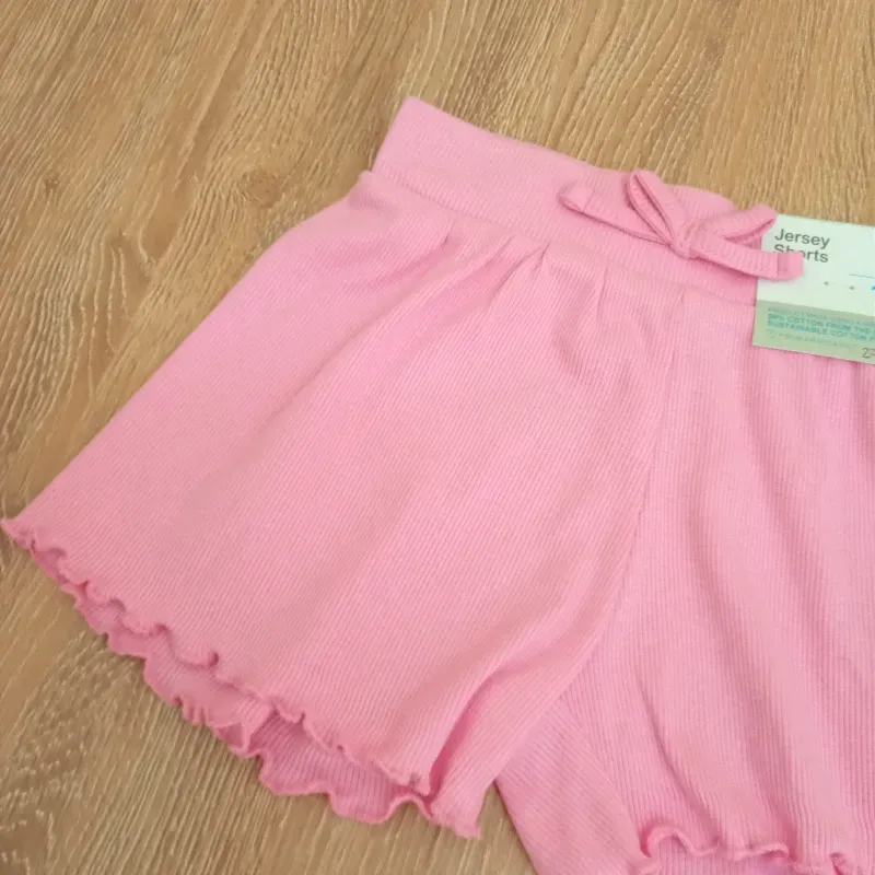 Short de canalé color rosado 