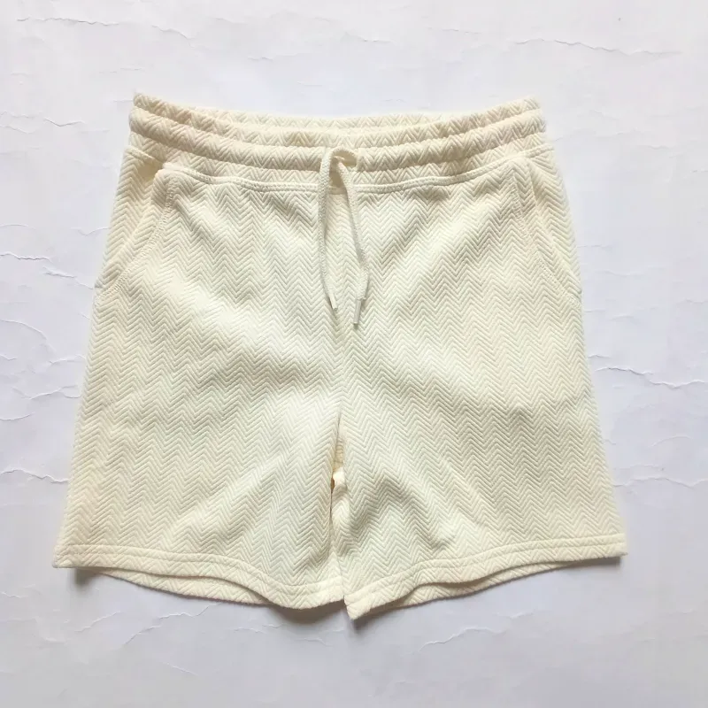 Short de felpa color crema 