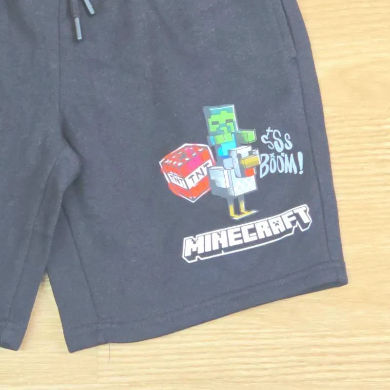 Short de felpa color negro de Minecraft