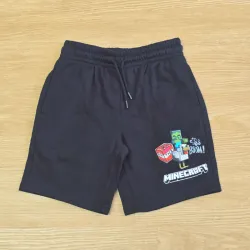 Short de felpa color negro de Minecraft