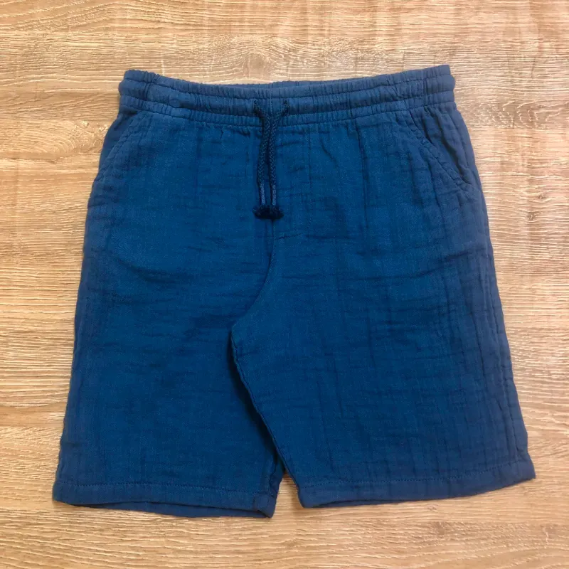 Short de hilo color azul oscuro 