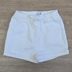 Short de mezclilla blanca con lazo
