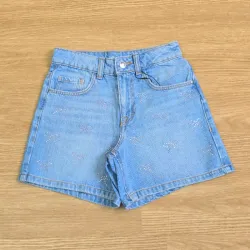 Short de mezclilla con Lazos de Brillo