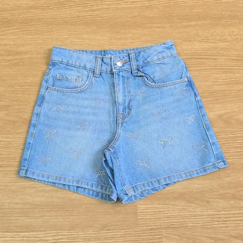 Short de mezclilla con Lazos de Brillo