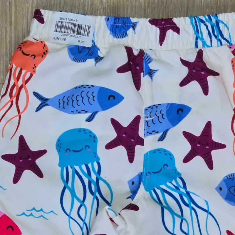 Short de Nailon con animales marinos
