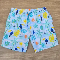 Short de Nailon de palmeras y aves
